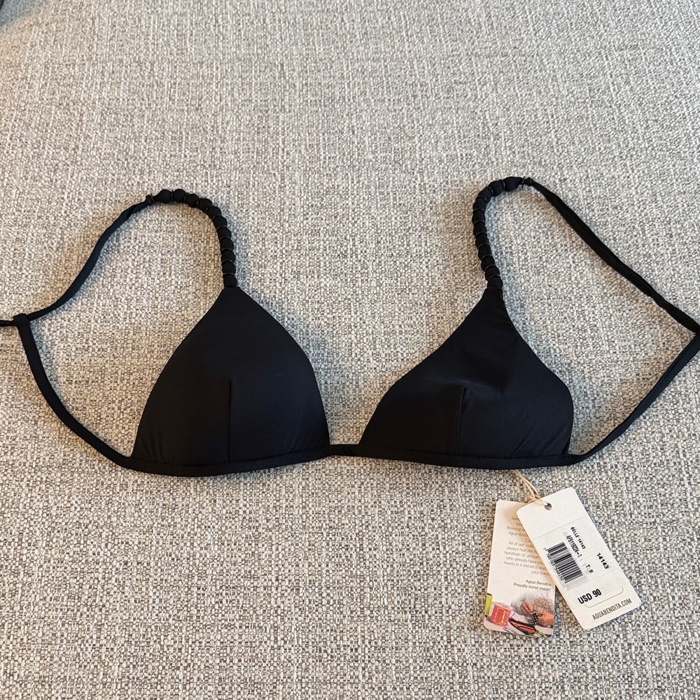 Agua Bendita Belle Black Triangle Bikini Top